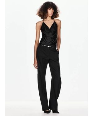 Mango Haut Détail Paillettes Noir