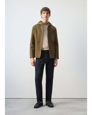 Mango Water-Repellent Parka With Pockets - Green