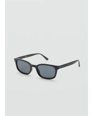 Mango Rectangular Acetate Sunglasses - Black