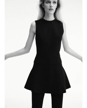 Mango Short Dress With Seam Detailing - Black