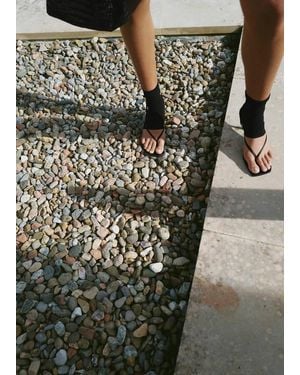 Mango Strappy Heeled Sandals - Black