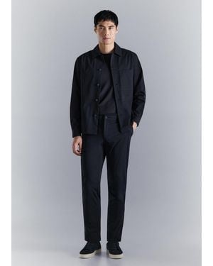 Mango Slim-Fit Water-Repellent Trousers - Blue