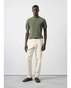 Mango Fine Knit Cotton Blend T-Shirt - Multicolour