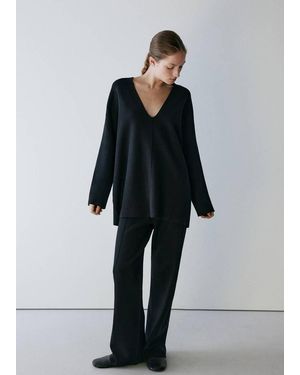 Mango Milano-Knit Jumper - Black