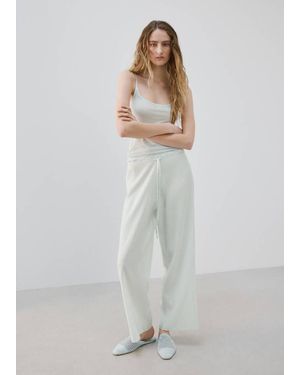 Mango Flowy Pyjama Trousers - White