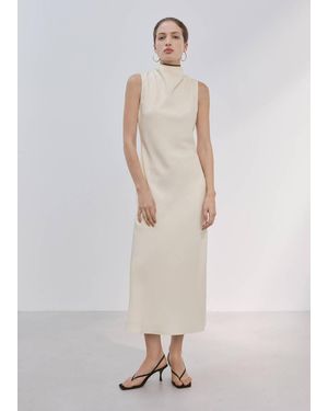 Mango Scarf Detail Dress - White