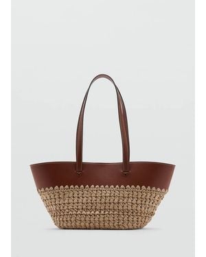 Mango Natural Fibre Tote Bag - White