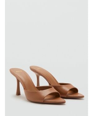Mango Pointed Heel Sandals - Brown