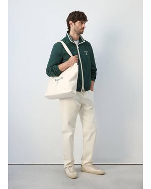 Mango Tote Bag With Text Print - White