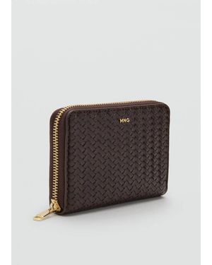 Mango Medium Braided Wallet Chocolate - Multicolour
