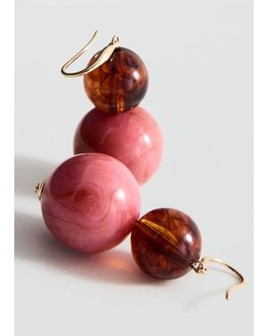 Mango Combined Bead Earrings - Red