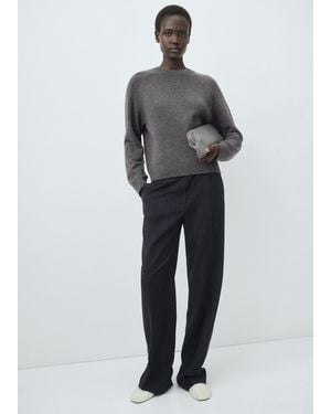 Mango Grobstrick-Wolljersey - Grau