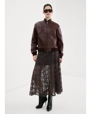 Mango Combined Lace Dress - Brown