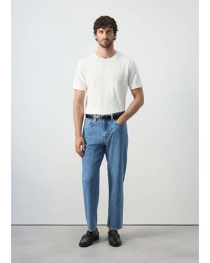 Mango Sammy Cropped Carrot Fit Jeans - Blue