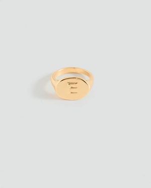 MANGO TEEN Letter E Signet Ring - White