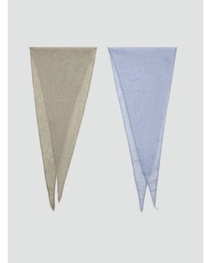 Mango Set Of 2 Combined Scarves - Blue