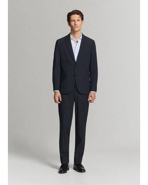 Mango London Regular-Fit Trousers - Blue
