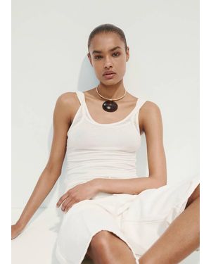 Mango Rigid Collar With Circular Beading - Red
