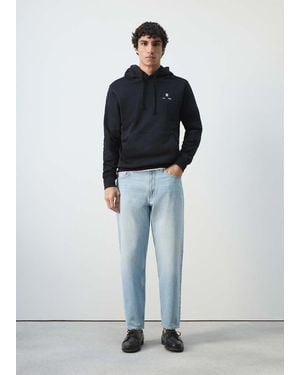 Mango Kapuzenpullover Mit Grafikmuster - Blau