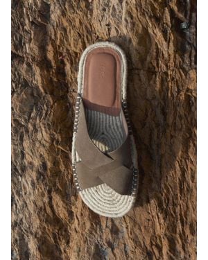 Mango Nappa Leather Sandals With Crossed Strap - Multicolour