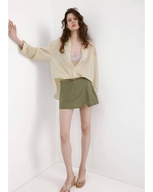 Mango Striped Lyocell Shirt - Natural