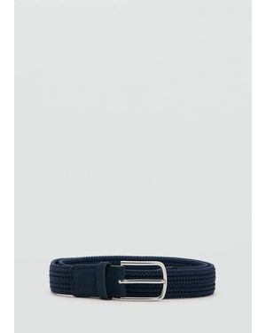Mango Braided Elastic Belt - Blue