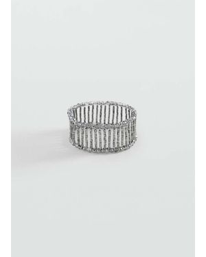 MANGO TEEN Beaded Bracelet - Grey