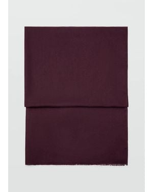 Mango Frayed Edge Scarf - Purple