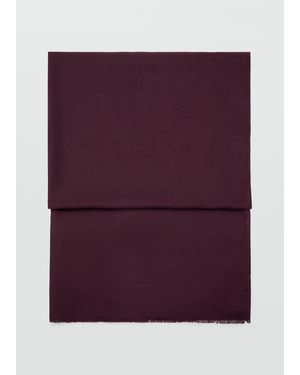 Mango Frayed Edge Scarf - Purple