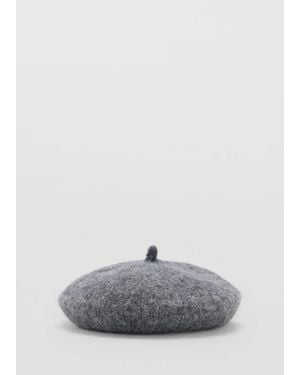Mango Wool-Blend Beret - Grey