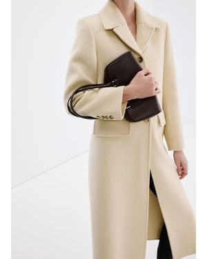 Mango Bowling Bag With Faux-Leather Finish - Natural