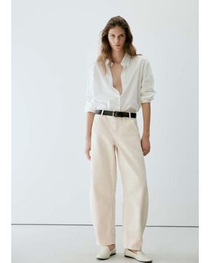 Mango Balloon-Jeans Mit Mittlerer Bundhöhe - Weiß