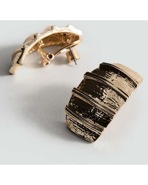 Mango Textured-Relief Earrings - Metallic