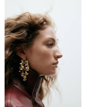 Mango Flower Pendant Earrings - White