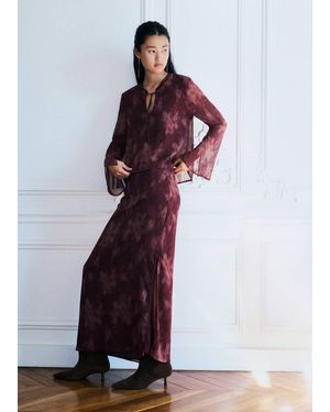 MANGO TEEN Floral Chiffon Skirt - Purple