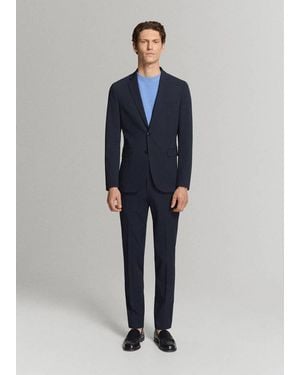 Mango Stretch Fabric Super Slim-Fit Suit Trousers - Blue