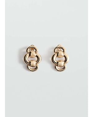 Mango Embossed Pendant Earrings - White