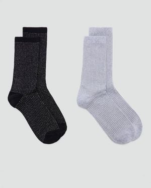 MANGO TEEN 2 Pack Lurex Socks - White