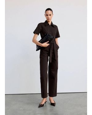 Mango Jeans-Jumpsuit Mit Gürtel - Braun