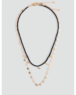 MANGO TEEN Combined Necklace Pack - Metallic