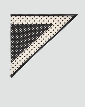 Mango Satin Check-Print Scarf - Black