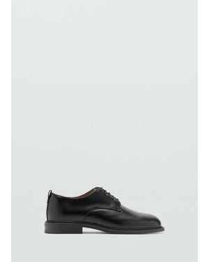 Mango Lace-Up Leather Shoes - Black