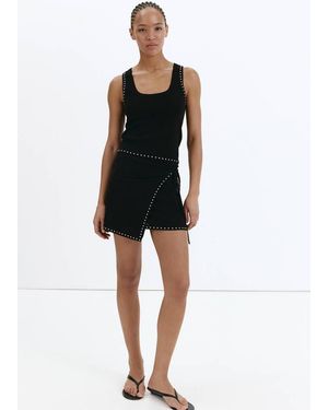 Mango Studded Wrap Skirt - Black