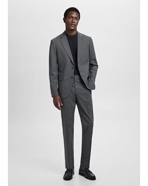 Mango Turin 100% Virgin Wool Suit Blazer - Grey
