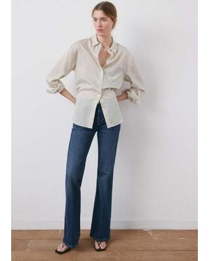 Mango Flared High-Rise Jeans - Blue