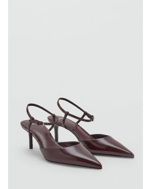 Mango Scarpe Tacco Kitten Cinturino Bordeaux - Rosso