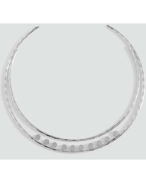 MANGO TEEN Rigid Metal Choker - White