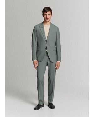 Mango Turin 100% Wool Suit Jacket - Green