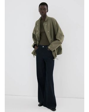 Mango Cotton Jacket With Pockets - Green