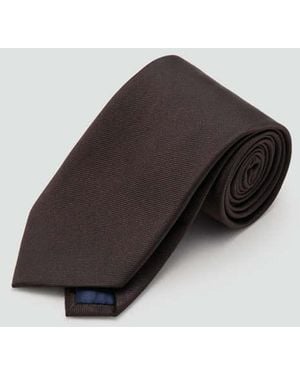 Mango Cravatta Seta Tinta Unita Marrone